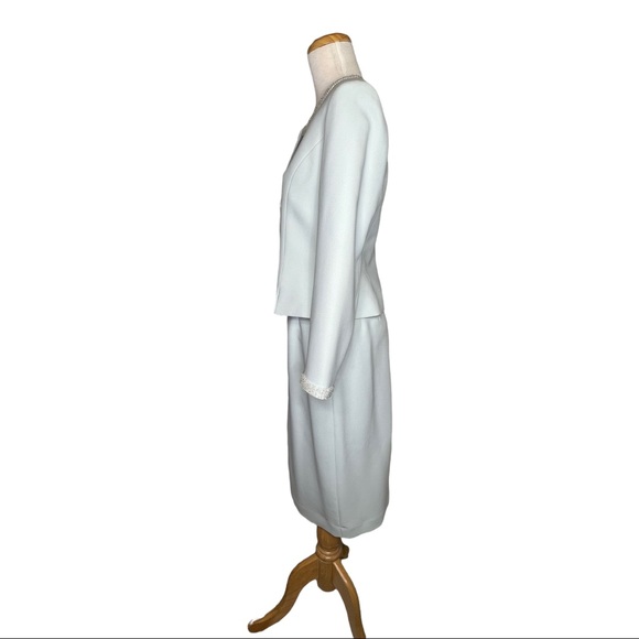 Albert Nipon Evening Vintage Formal Skirt Suit Hand Beaded 6 Made in Hong Kong - Picture 4 of 16